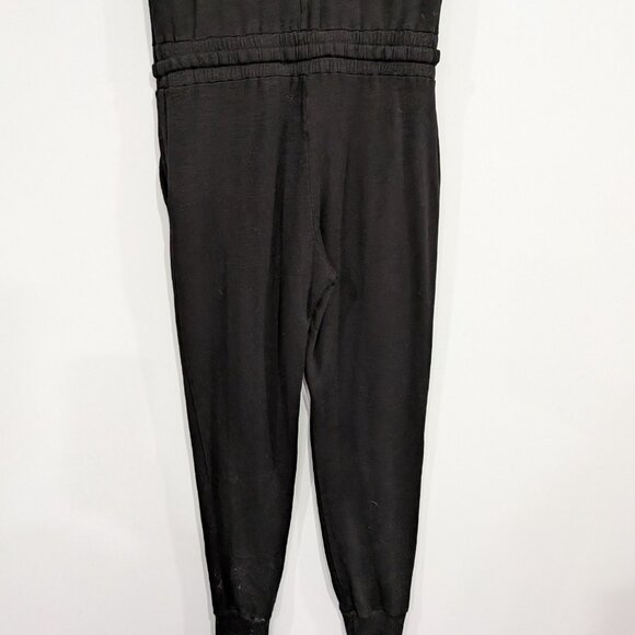 Monrow Cap Sleeve Drawstring Jumpsuit Black White Size Small - Picture 7 of 7